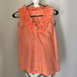 J. Crew ruffled collar sleeveless blouse